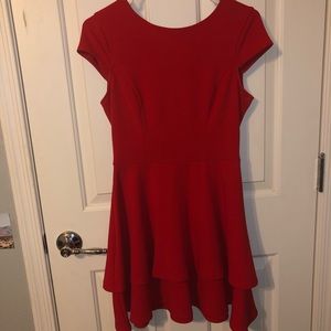 red formal mini dress